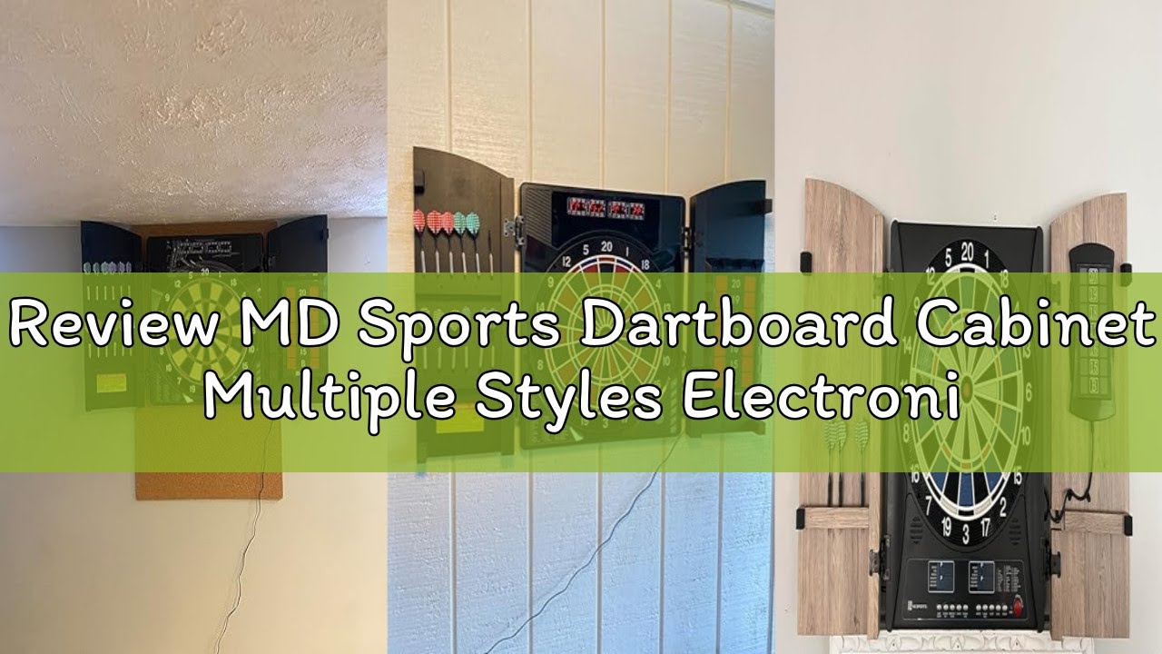 Review MD Sports Dartboard Cabinet Multiple Styles Electronic Dartboard With Digital X/O Cricket Sco