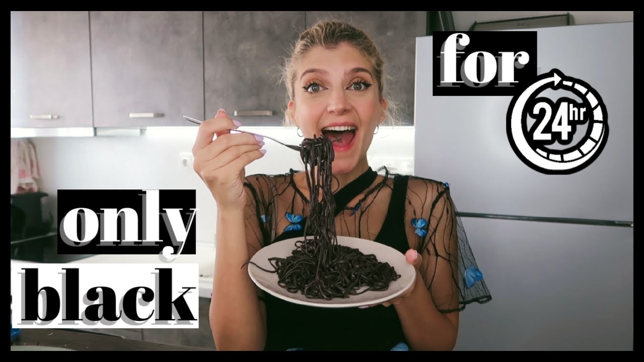 Τρώω ΜΟΝΟ μαύρα φαγητά για 24 ώρες | katerinaop22