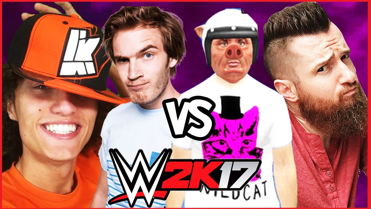 PewDiePie & Kwebblekop vs. Cartoonz & Wildcat w/H2O Delirious & Vanoss | WWE 2K17 | QTR Final [s3e9]