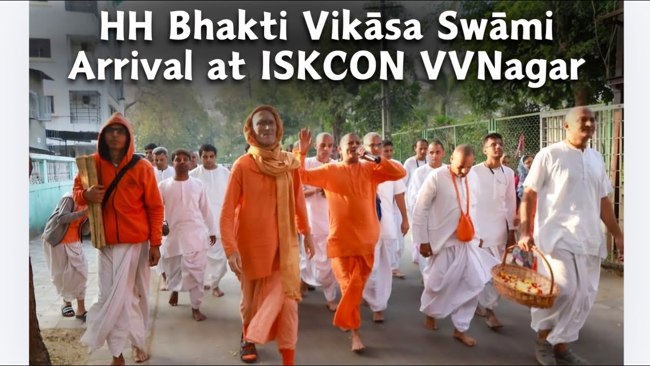 HH Bhakti Vikasa Swami arrival at ISKCON VVNagar - Gujarat #bvks #arrival #welcome #iskconvvnagar