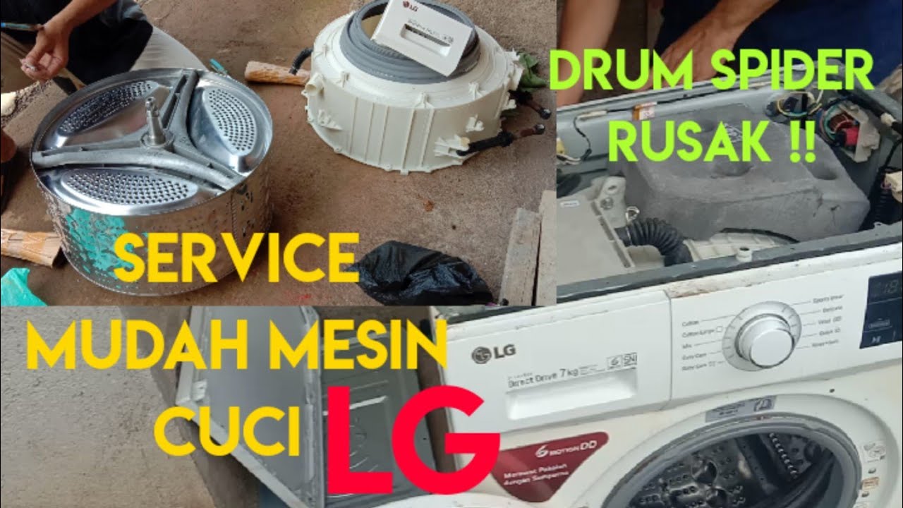 TUTORIAL MEMPERBAIKI SPIDER DRUM FRONT LOADER Mesin Cuci LG || Service Besar