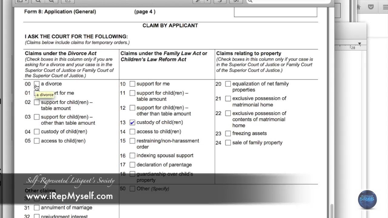 How to: Start Family Court Application (Ontario) STEP BY STEP