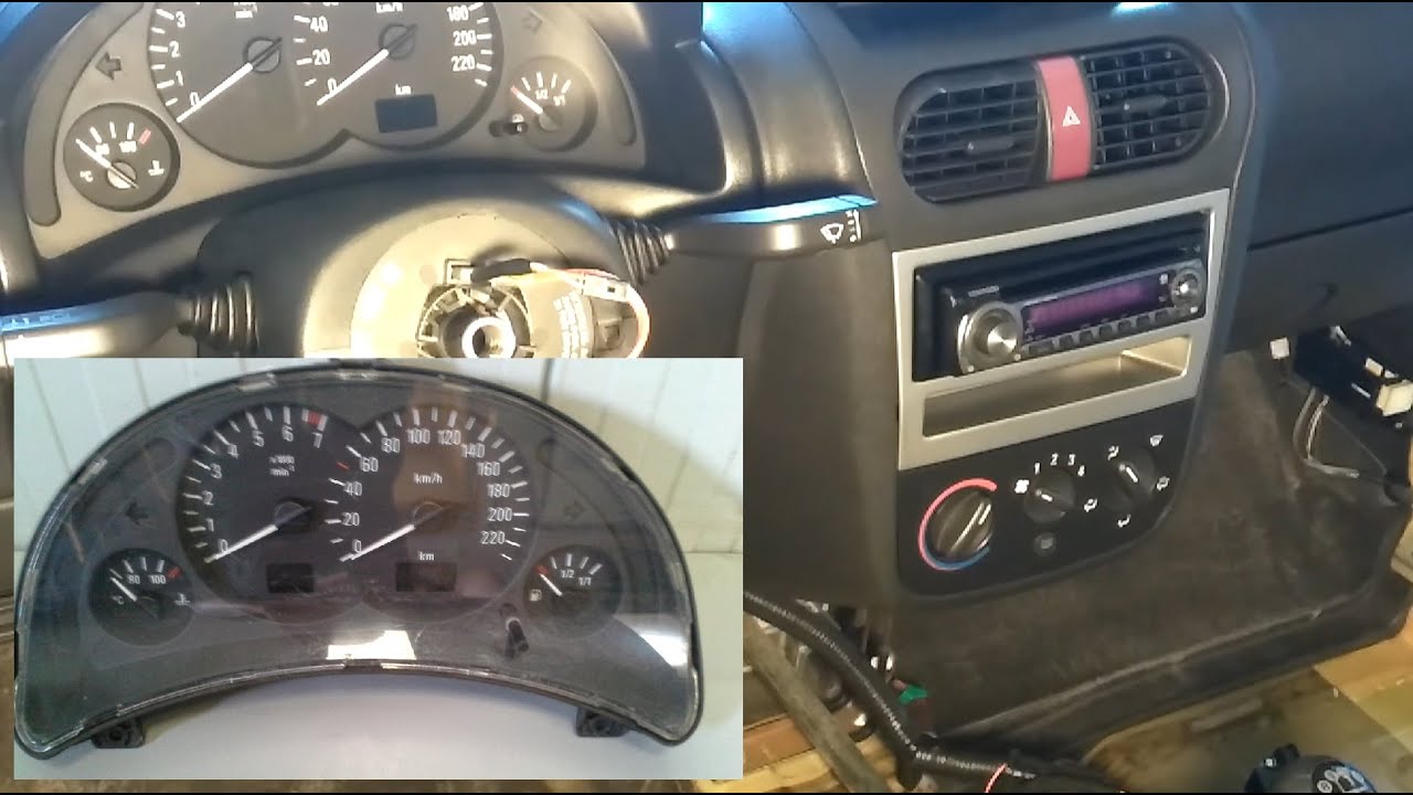 Opel Corsa C speedometer removal