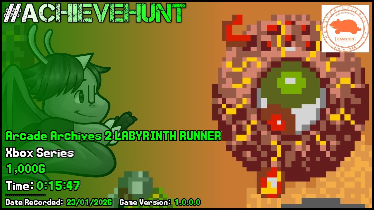 #AchieveHunt - Arcade Archives 2 LABYRINTH RUNNER (Xbox Series) - 1,000G in 15m 47s!