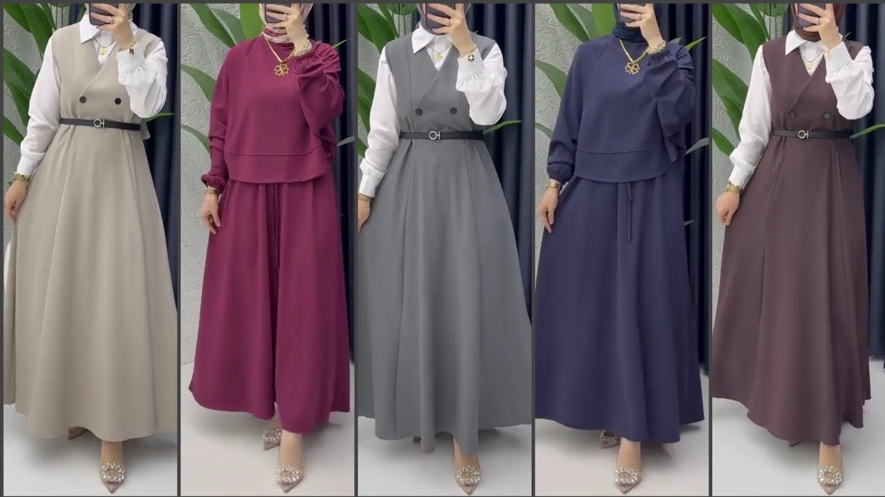 رقم 191🌟تشكيلة فساتين للمحجبات بألوان جميلة ومختلفة 🌟موضة الشتاء والخريف آخر شياكة 🍂🍁