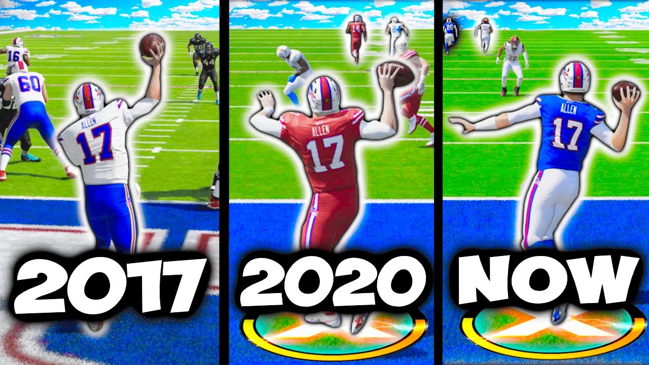 THROWING A 99 YARD TOUCHDOWN WITH JOSH ALLEN IN EVERY MADDEN!!! (Madden 19 - Madden 23)