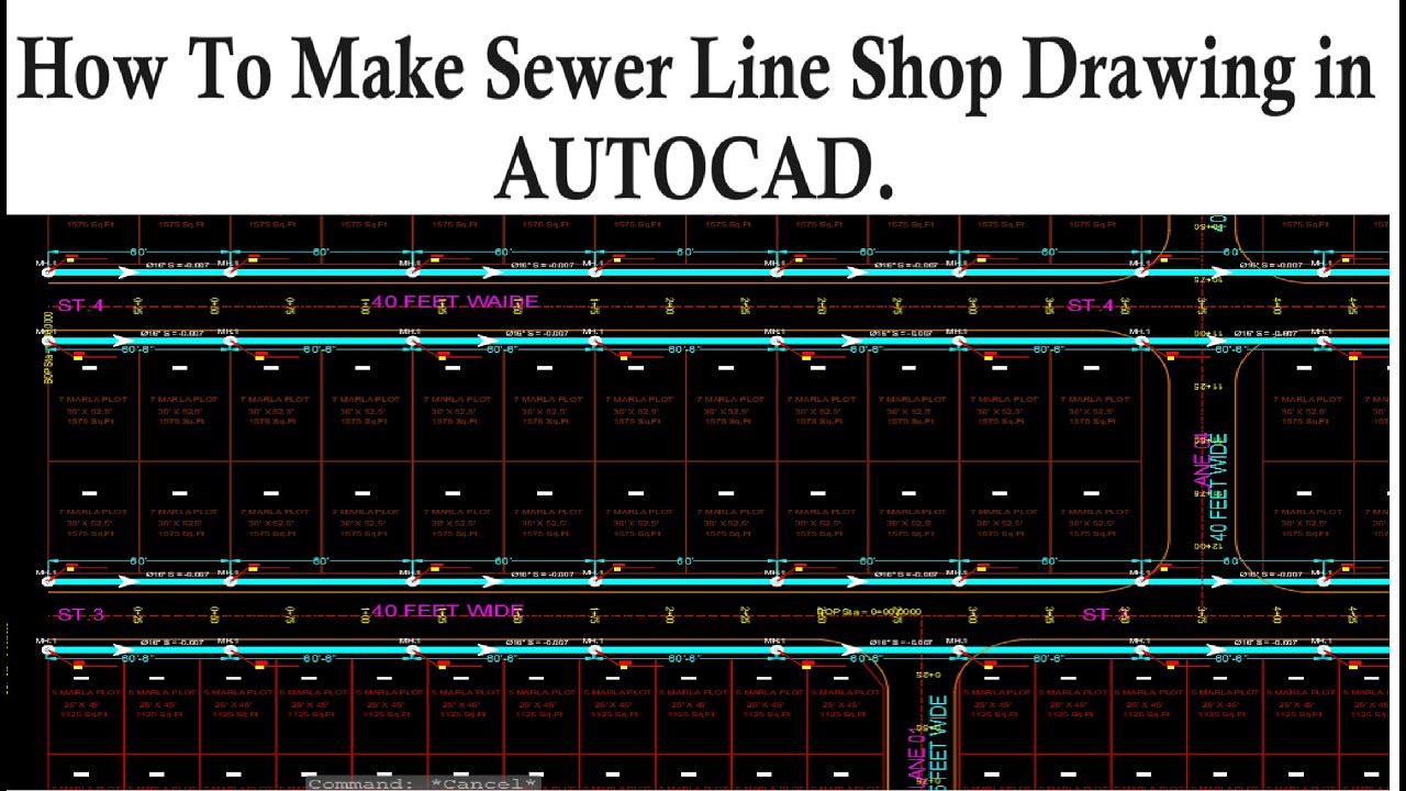 How To Make Sewer Line Shop Drawing in AUTOCAD. |Shop Drawing of Sewer| |Infra Work Utilities|