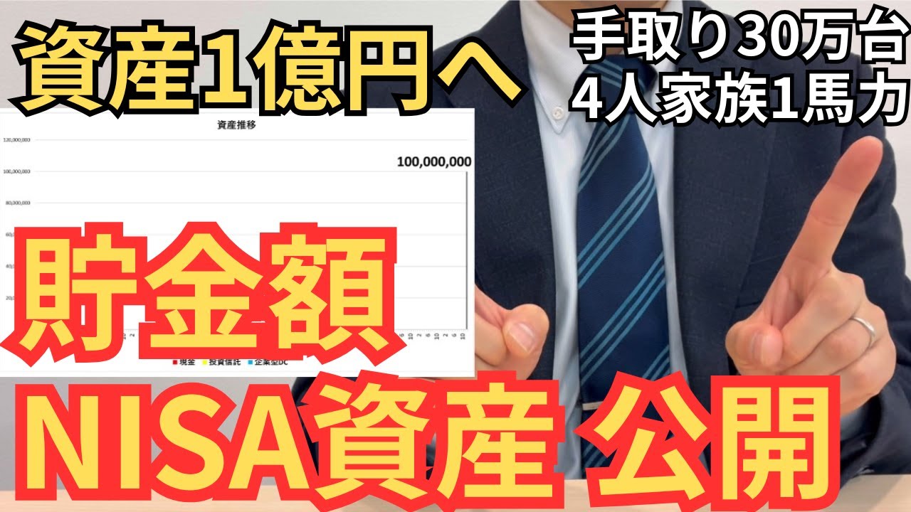 【音声あり】資産1億円への達成度は？ 33歳 4人家族1馬力家計のリアルな貯金額・NISA資産公開【資産形成・サイドFIRE】