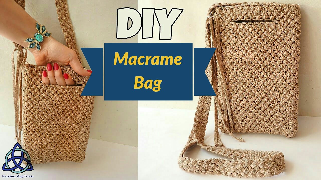 How to make Macrame Bag Tutorial - Easy Macrame Craft Idea