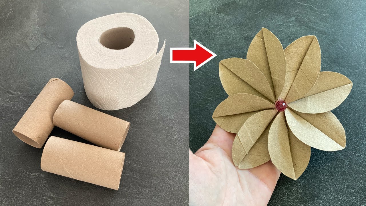 Blume - Klopapier - Toilettenpapier - Basteln - DIY - Klorollen - WC - Toilette - Geschenkidee