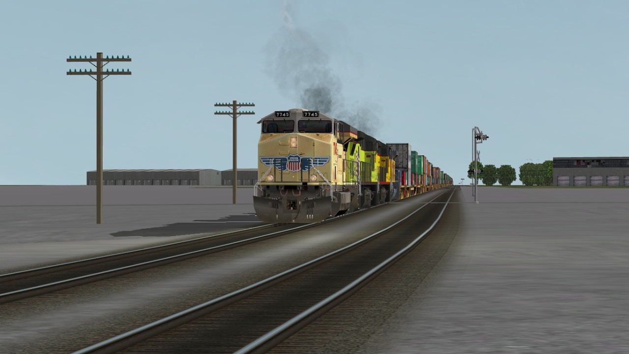 ORTS: Fast UP C45ACCTE #7745 WB IG4TA-03 At Clinton, IA