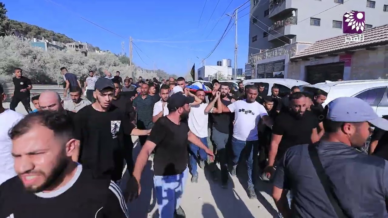 تشييع جثمان الشهيدين أحمد محاجنة و عبد الجبار صباغ (الدحروكي) في مخيم نورشمس