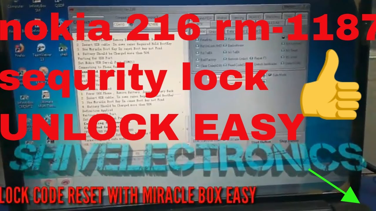 NOKIA 216 RM-1187 SIM LOCK SEQURITY LOCK RESET WITH MIRACLE BOX