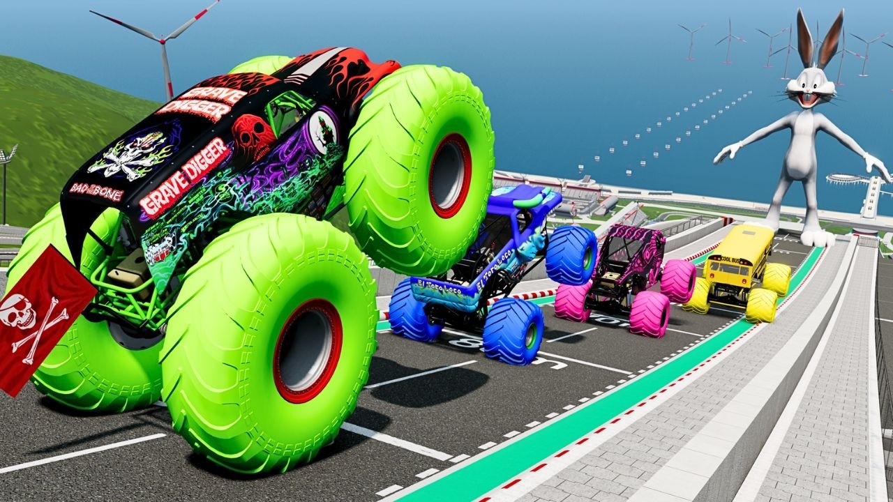 Epic High Speed Monster Truck and Car Jumps #32 &ndash; BeamNG Drive | BNG Astar