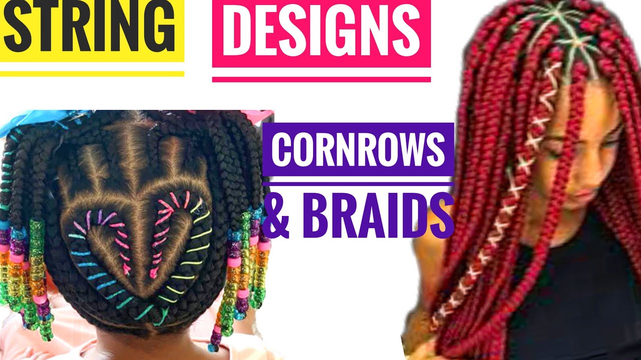 Decorate braids with string || Accessorize cornrows & box braids