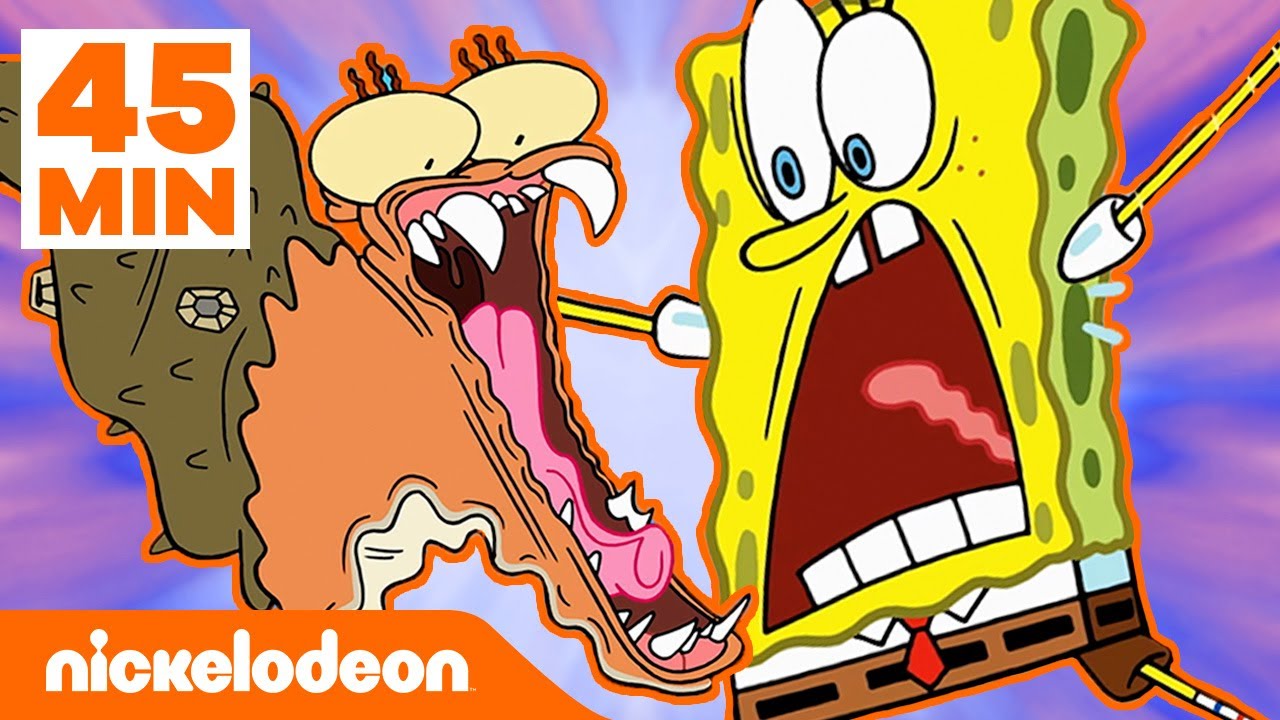 Bob Esponja | 45 MINUTOS dos bichinhos MAIS ESQUISITOS da Fenda do Biquíni| Nickelodeon em Português