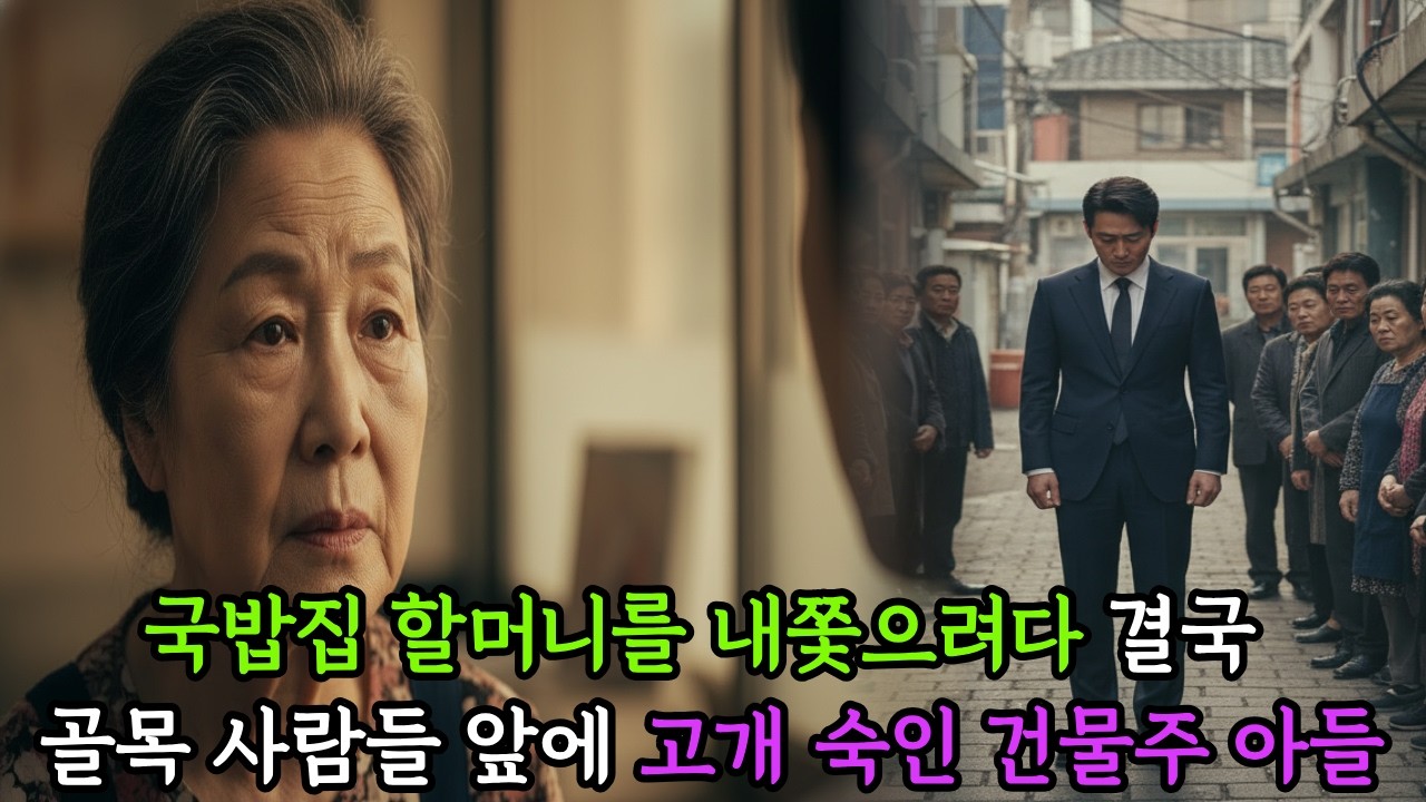 삼십 년을 버텨온 국밥집 할머니를 내쫓으려 했던 건물주 아들이 결국 사람들 앞에 고개 숙인 이유 오디오북 | 시니어사연 | 노후사연 | 감동사연