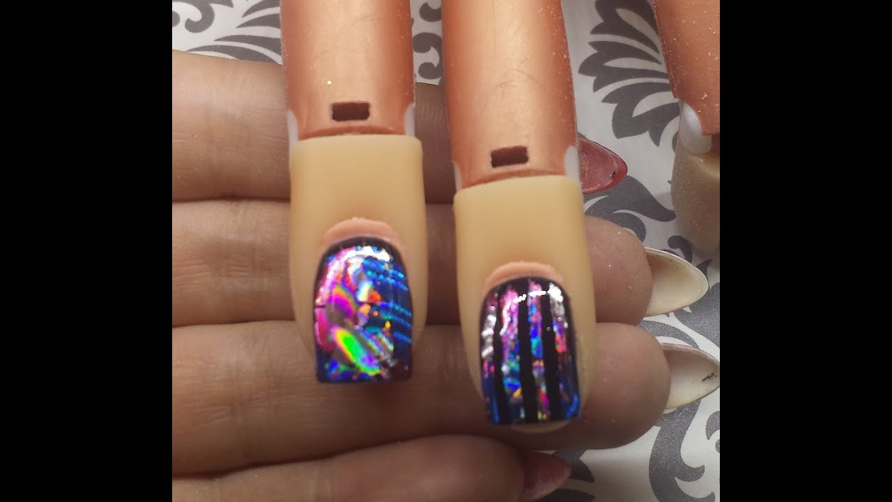 Nail Art Tutorial - Transfer Foil Over Gel Polish