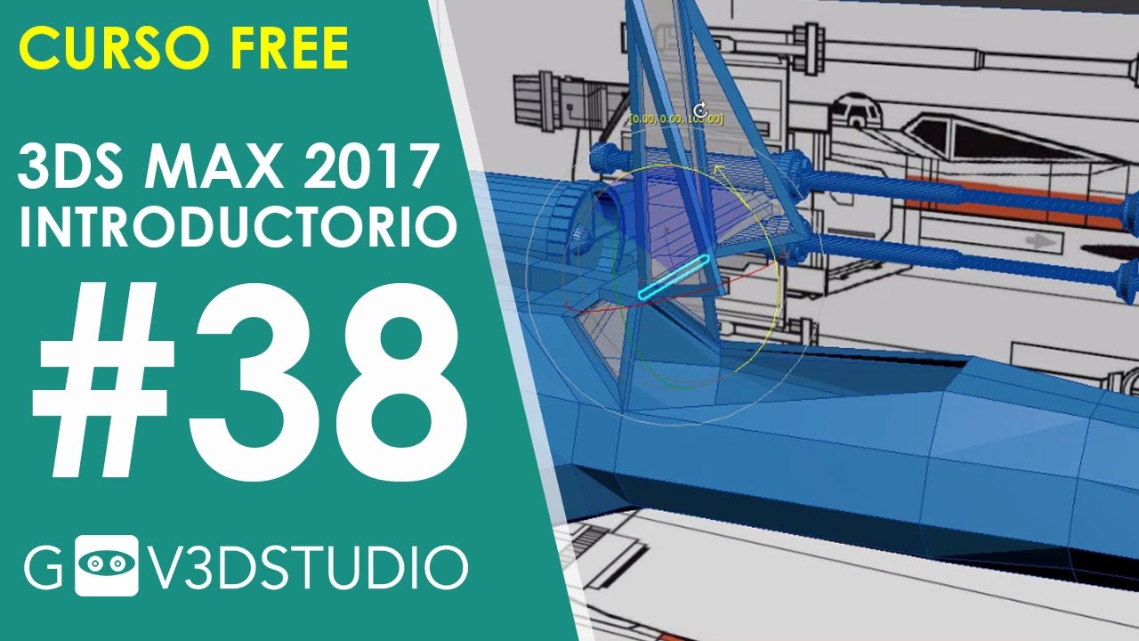 Aprende 3ds Max 2017 desde Cero 38 Xwing Colocación de 4 alas y modificación de cabina