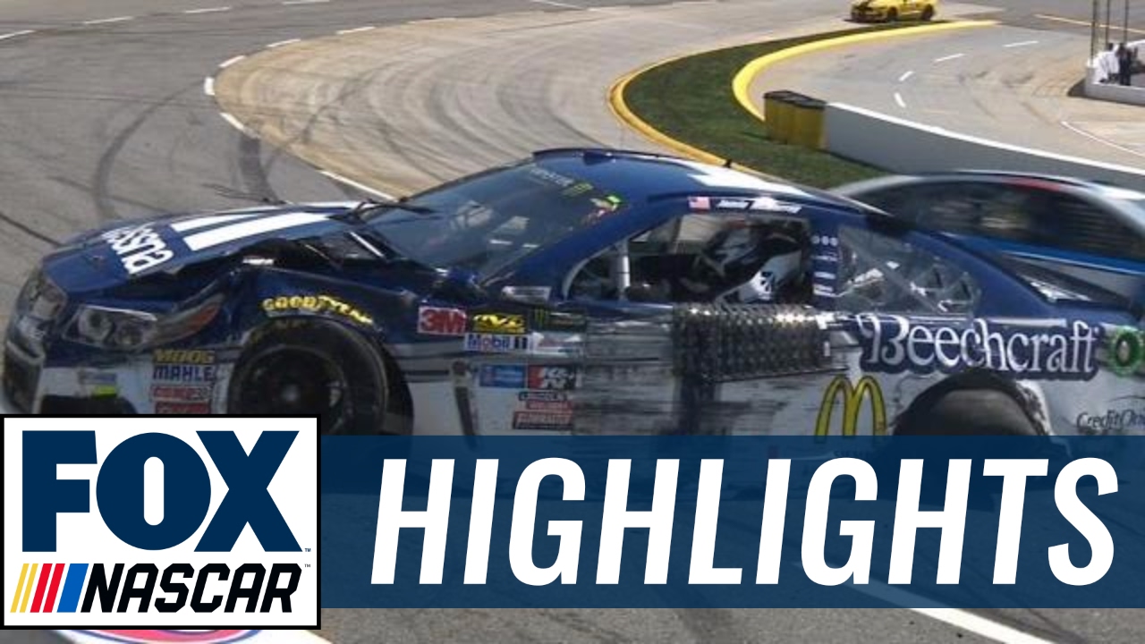 Jamie McMurray Cuts Tire and Slams into Outside Wall | 2017 MARTINSVILLE | NASCAR on FOX