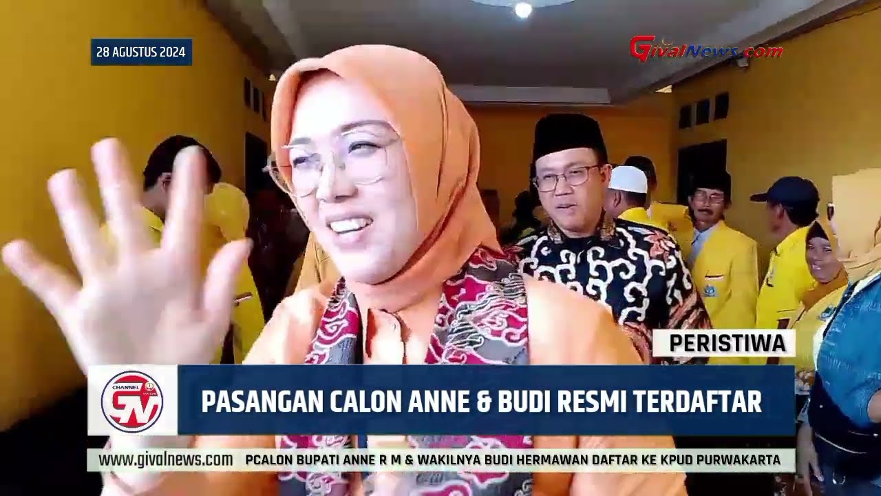 PASANGAN CALON BUPATI ANNE RATNA MUSTIKA & WAKILNYA BUDI HERMAWAN RESMI TERDAFTAR