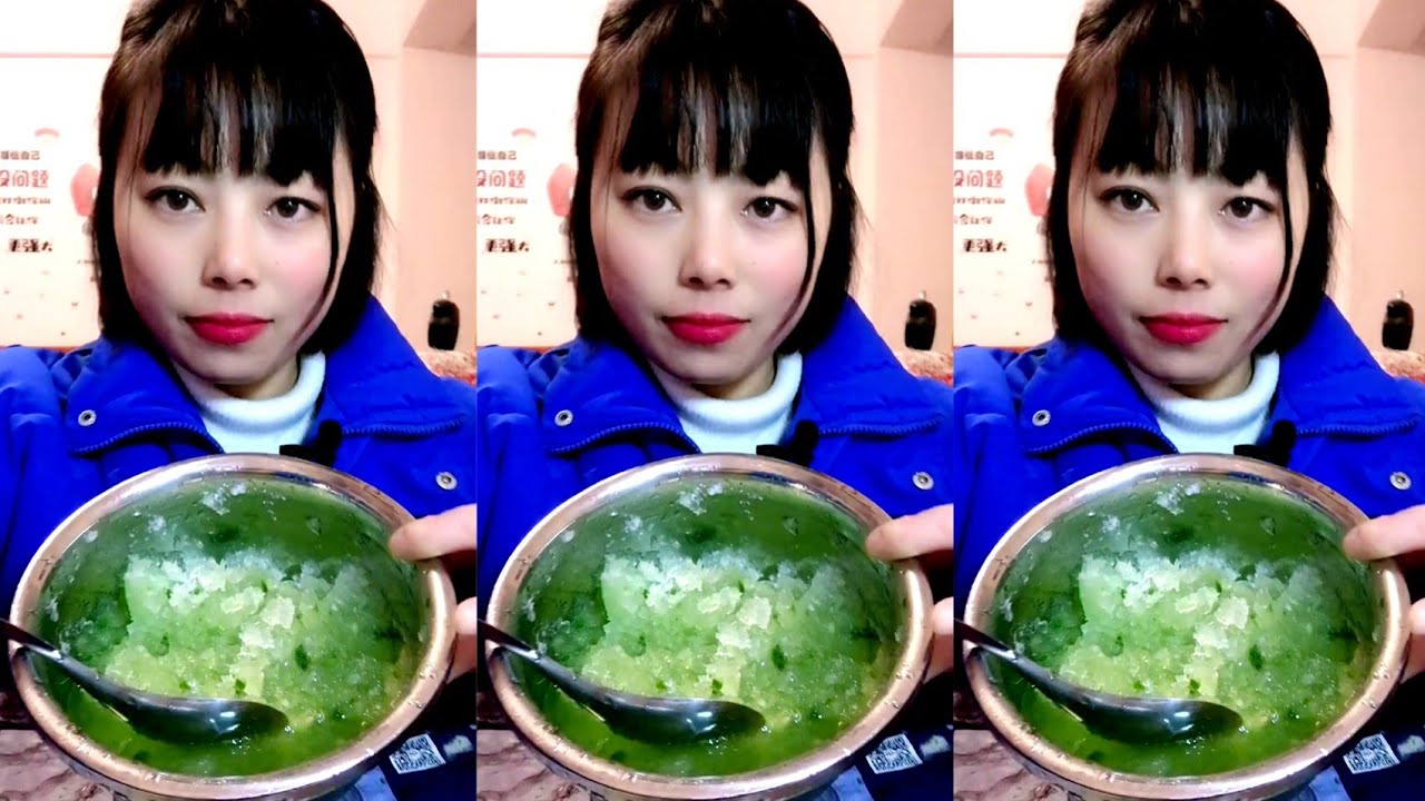 ASMR MATCHA ICE EATING / ICE EATING
