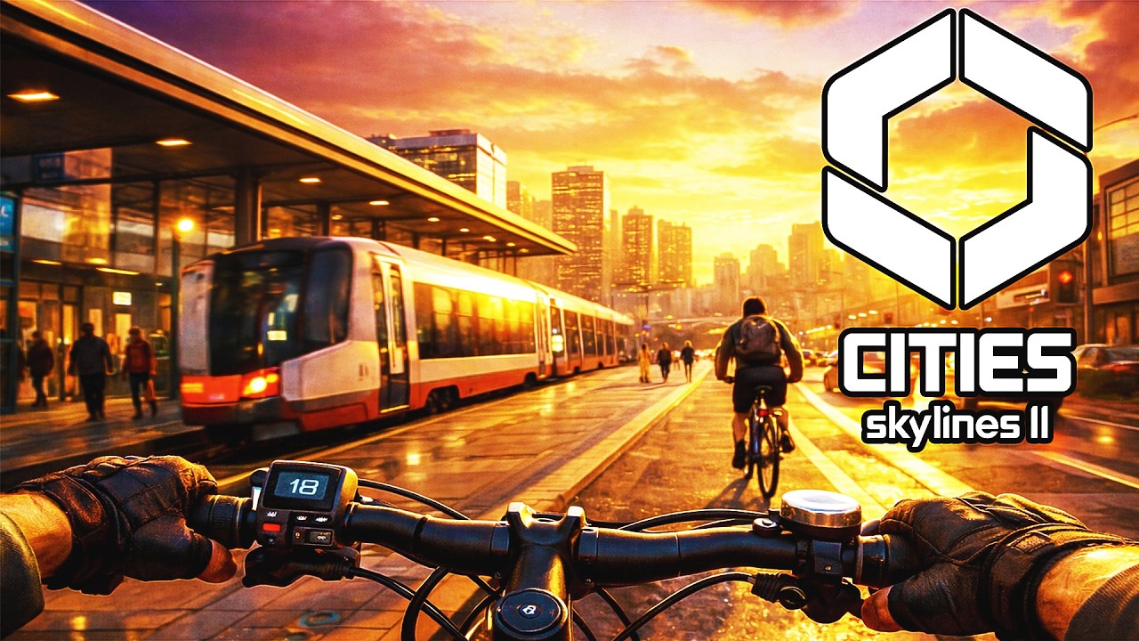 Cities Skylines 2 em Primeira Pessoa (POV): Voltando para Casa de Bicicleta