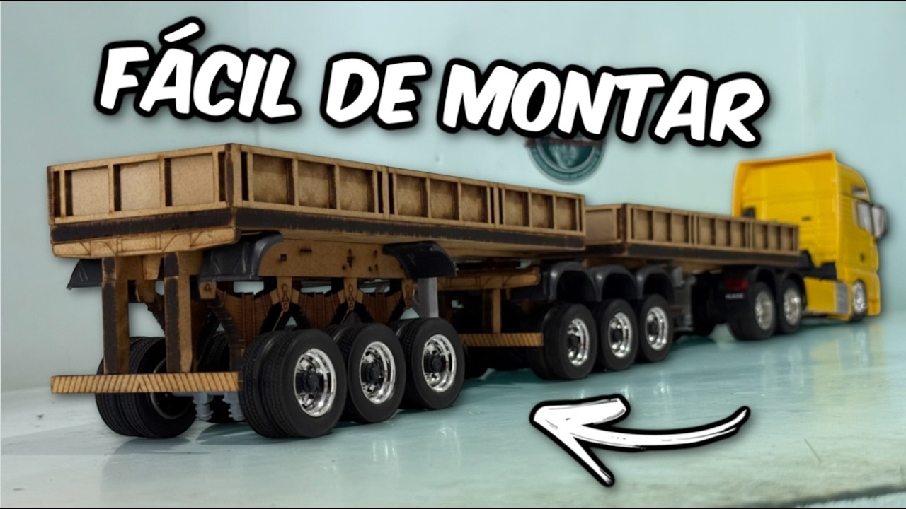 MINI CARRETA BITREM 3X3 CURTO DE MDF | COMO MONTAR DO JEITO SIMPLES