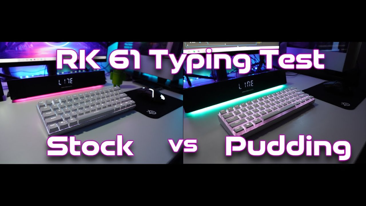 Royal Kludge RK 61 Typing Sounds Test With Pudding Keycaps Vs Stock