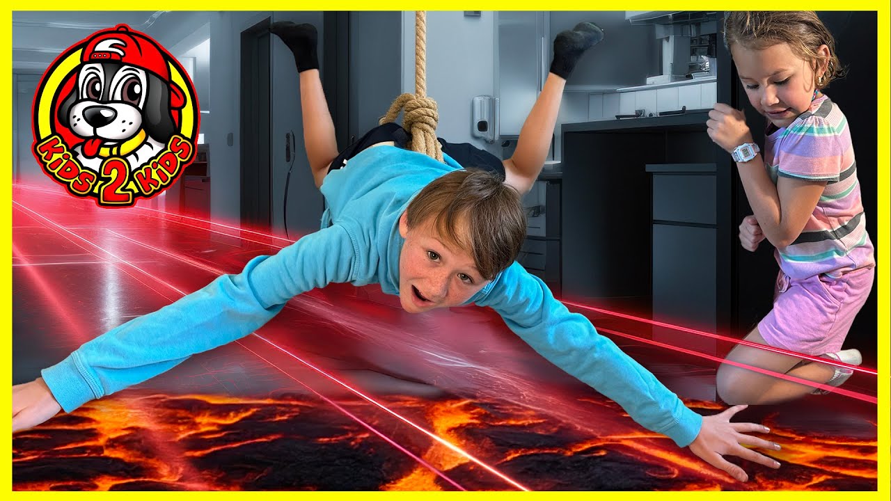 FLOOR IS LAVA - Caleb & Isabel's HARDEST Indoor & Outdoor Obstacle Courses - COMPILATION
