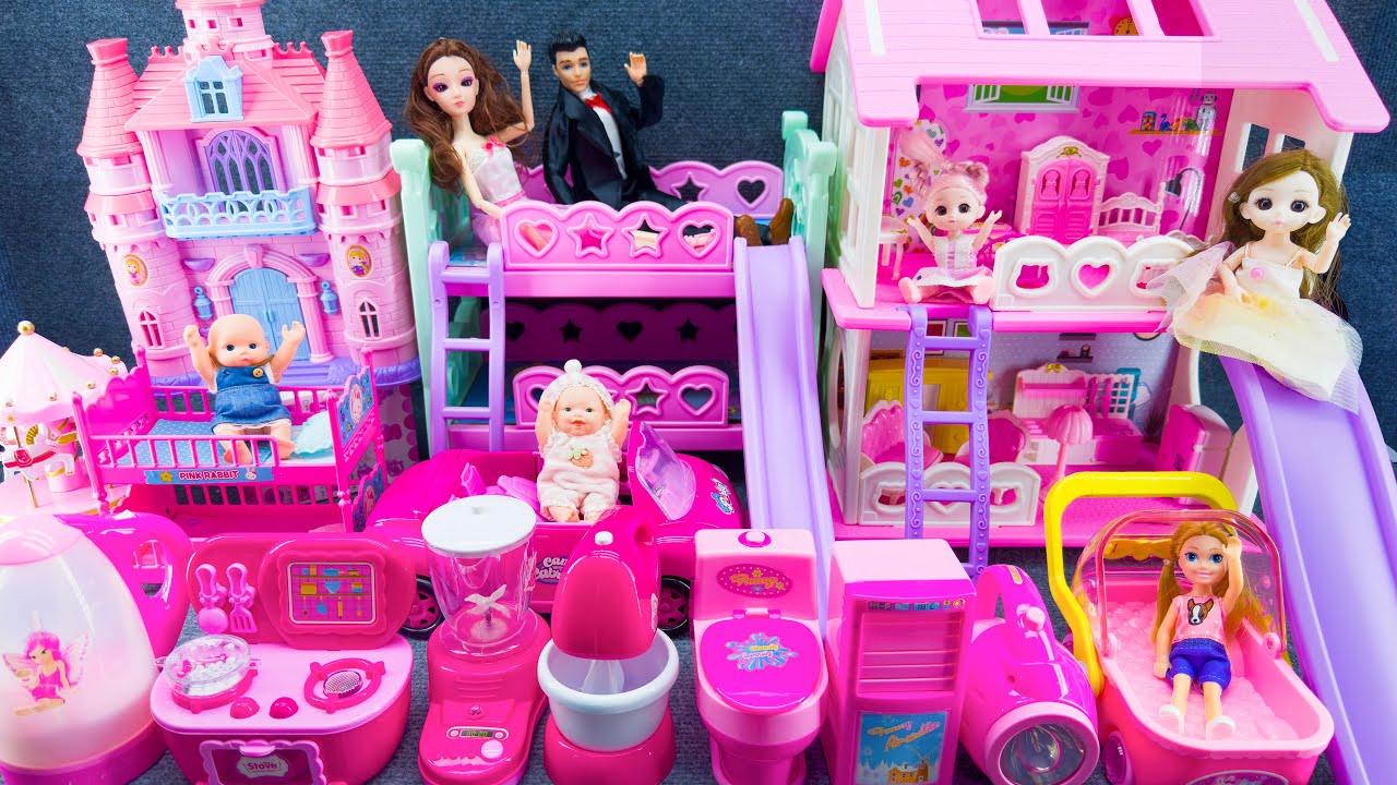 20 Minutes Satisfying Unboxing Princess Furniture & Slide PlaySet, Barbie Doll Toy ASMR｜Review Toys