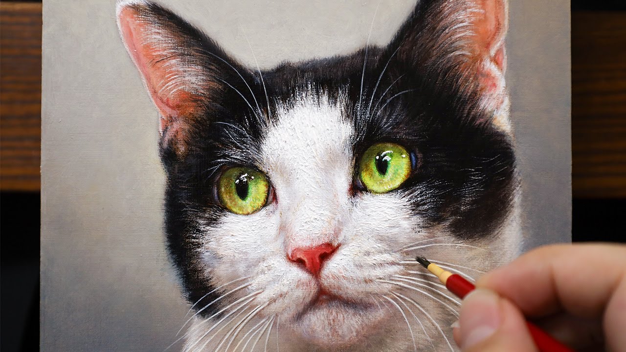 Oil Painting Cat | Time-lapse [Kiki] / 【油絵】猫を描く タイムラプス