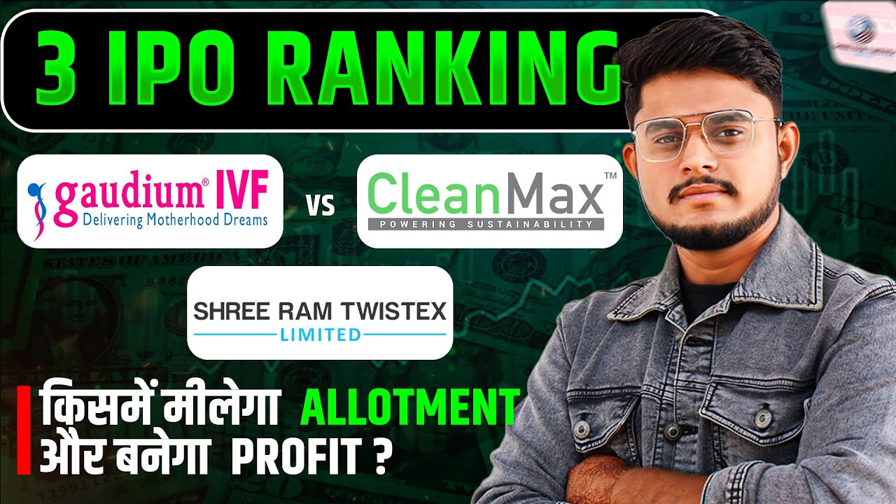 3 IPO Ranking || Gaudium IVF IPO | Clean Max Enviro IPO | Shreeram Twistex IPO