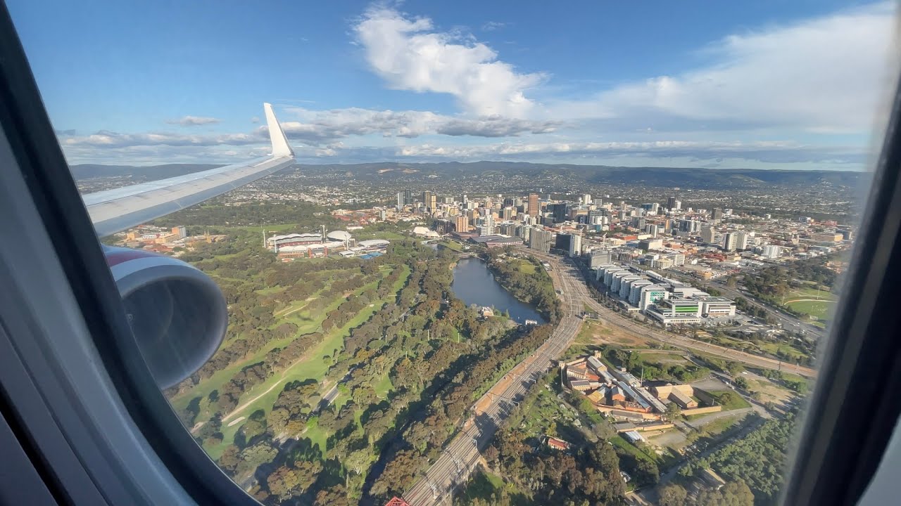 Virgin Australia Boeing 737-800 Scenic Landing Adelaide Airport (ADL)