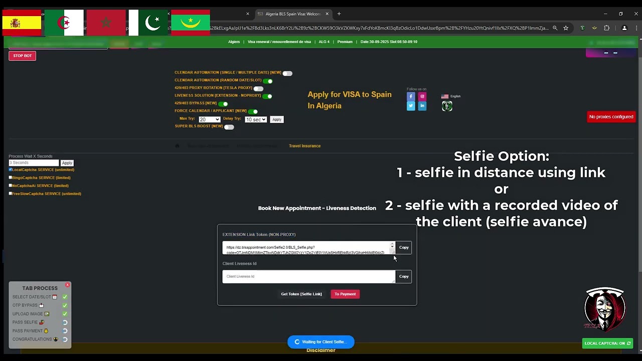 I WILL DELIVER BLS SCRIPT, VFS SCRIPT, SELFIE SCRIPT,VISA BOT TO SCHEDULE APPOINTMENTS 