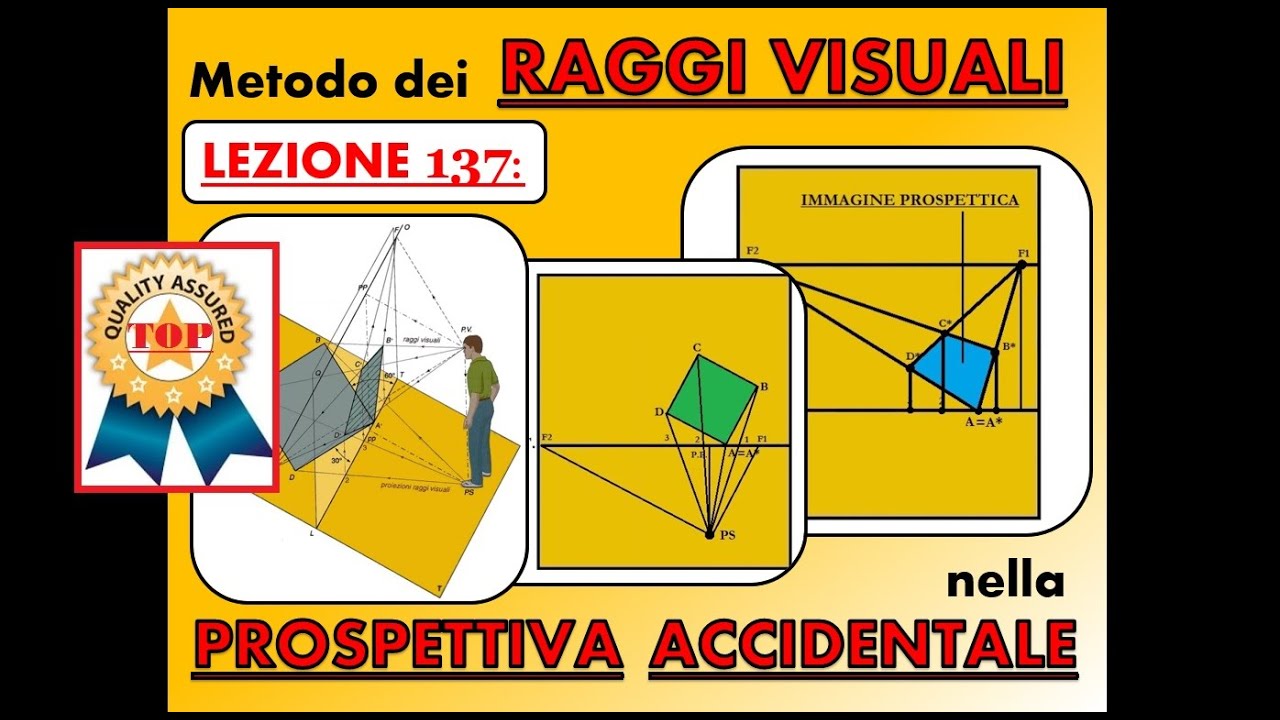 Disegno Tecnico (Lez. 137) - Metodo dei raggi visuali (o del taglio) nella prospettiva accidentale.