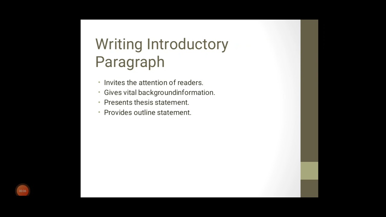 The Process of Writing- Writing Introduction,Body paragraphs and Conclusion