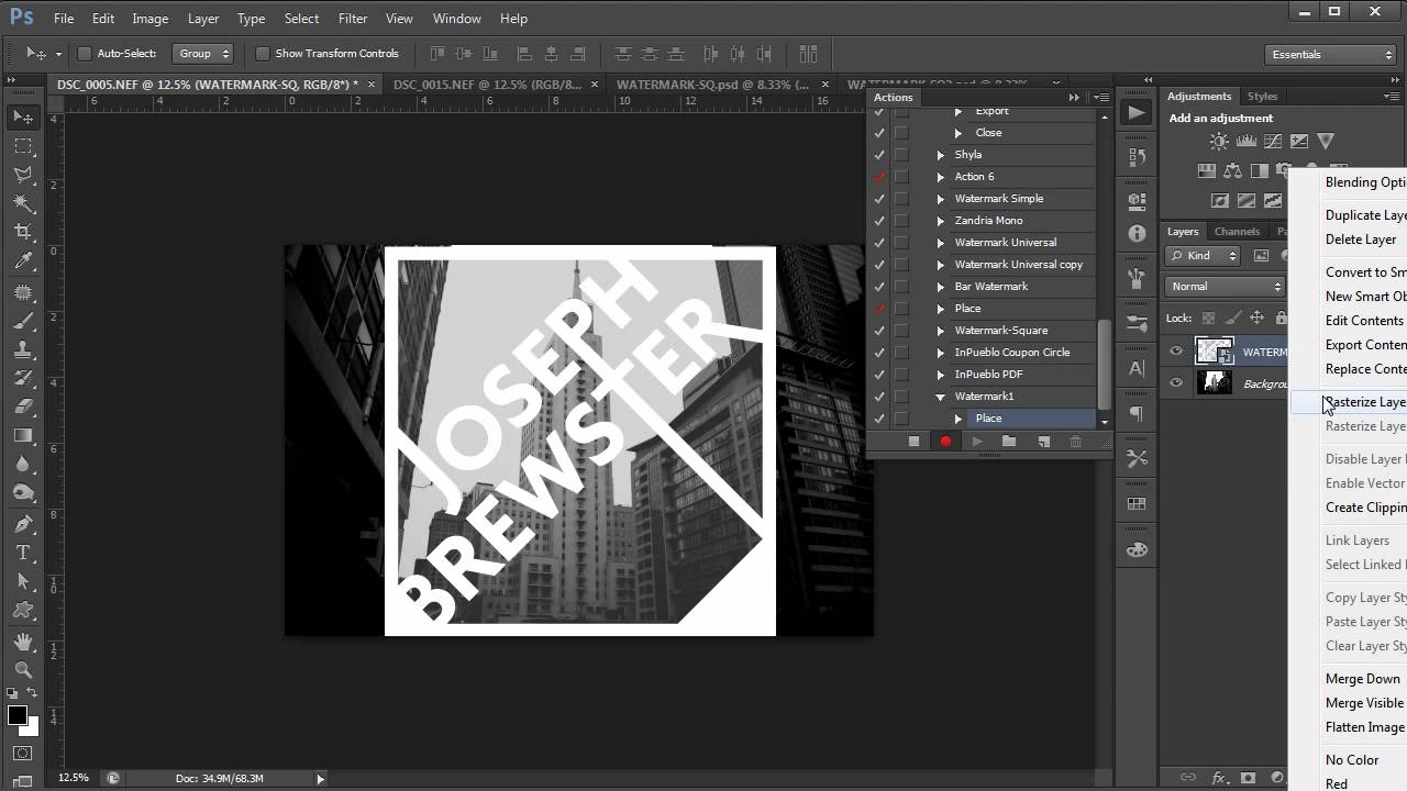 Watermark Logo Action Using Photoshop