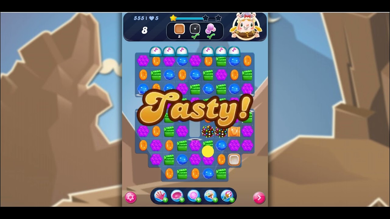 Candy Crush Saga Level 555 (Five Hundred and Fifty Five) NO BOOSTERS