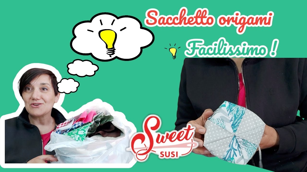 Non crederai ai tuoi occhi Cestino Sacchetto ORIGAMI facilissimo  | cucito facile Susi
