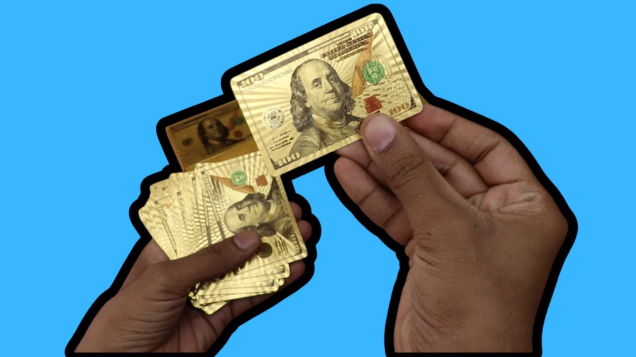 Gold Foil Playing Cards ($100 Bill Printed on Back of Cards) - Unboxing & Review