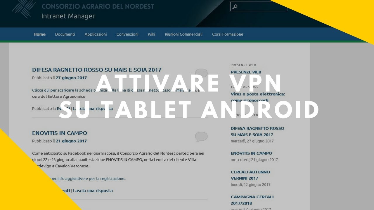 Attivare VPN agrinordest su tablet android