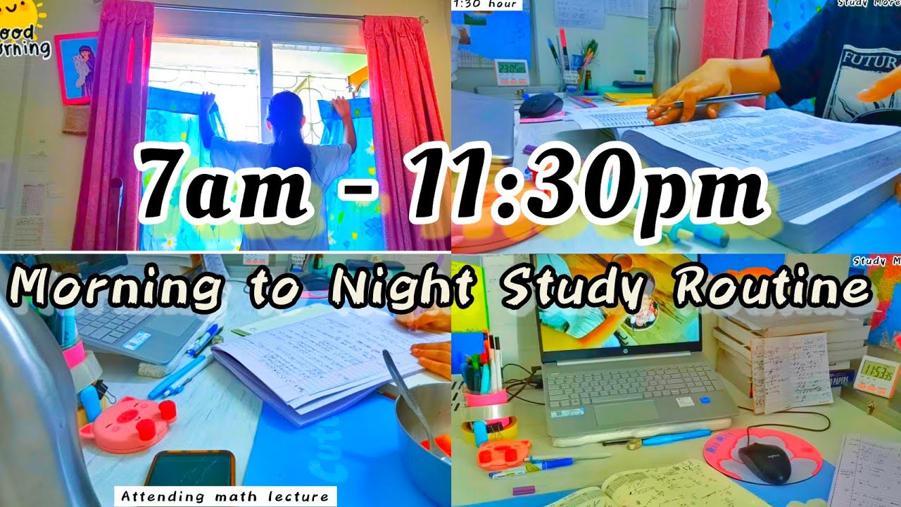 7am - 11:30pm Study Routine 🌻| lots of studying, making notes | Study Vlog | Study More