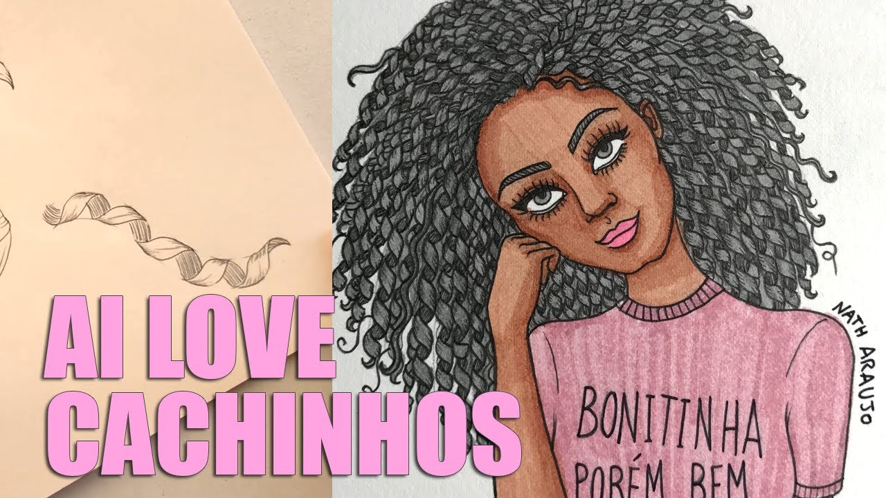 COMO DESENHAR CABELO CACHEADO | Nath Araújo