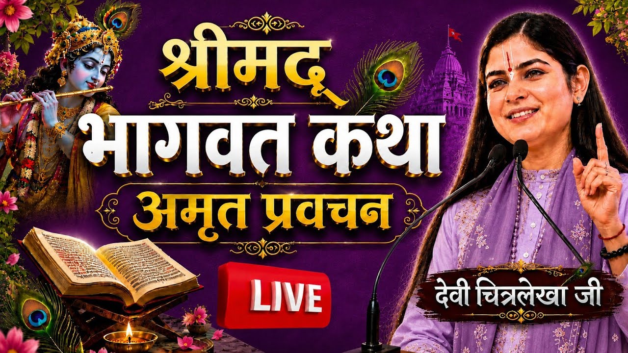 Live: Shrimad Bhagwat Katha | Amrit Pravachan | Chitralekha Ji अमृत प्रवचन