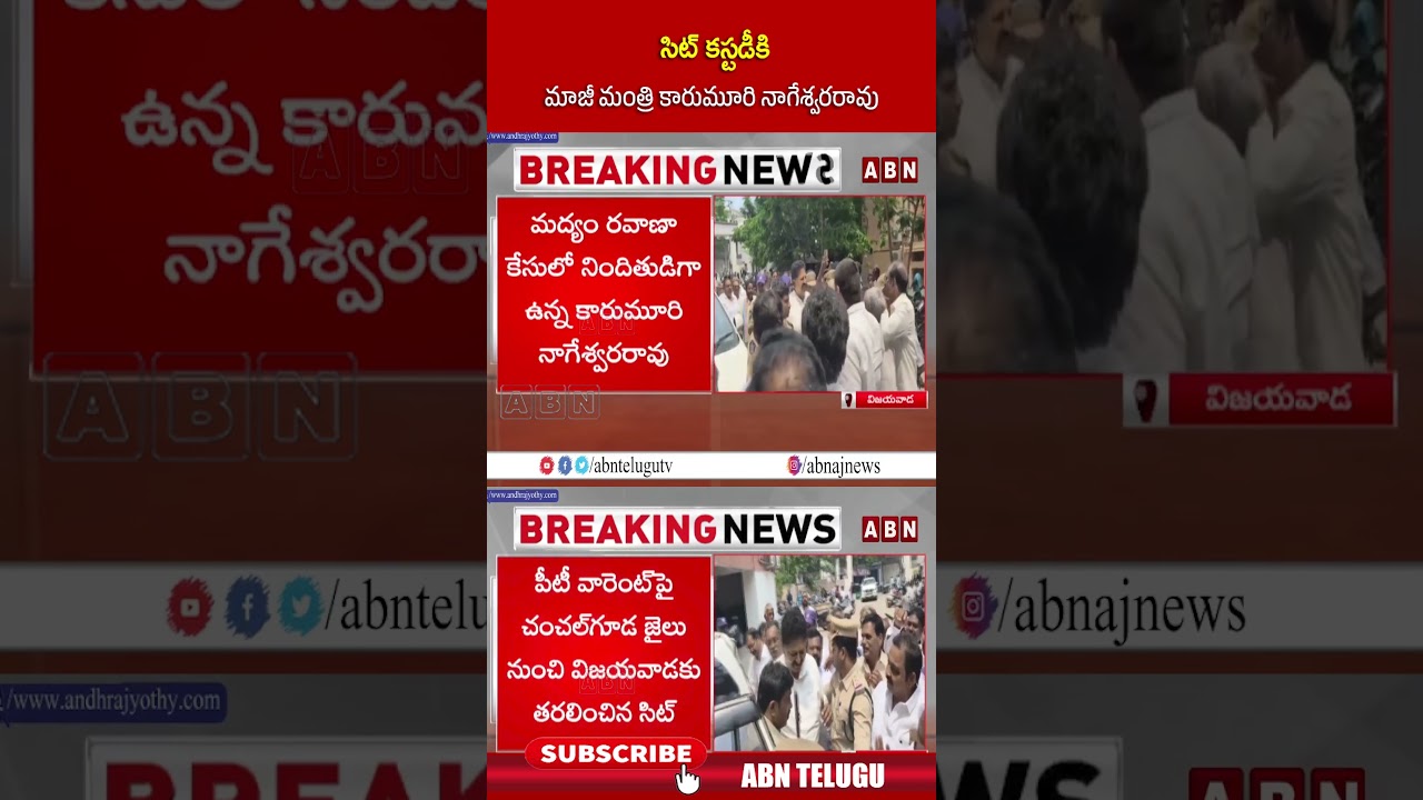 సిట్&zwnj; కస్టడీకి మాజీ మంత్రి కారుమూరి నాగేశ్వరరావు #SIT  #KarumuriNageswaraRao #ABN #ytshorts