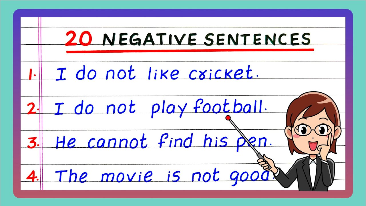 20 Negative Sentences | Examples of Negative Sentences