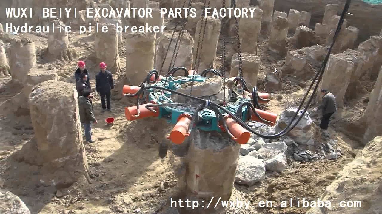 excavator hydraulic pile head breaker machine pile cutting machine breaking piles