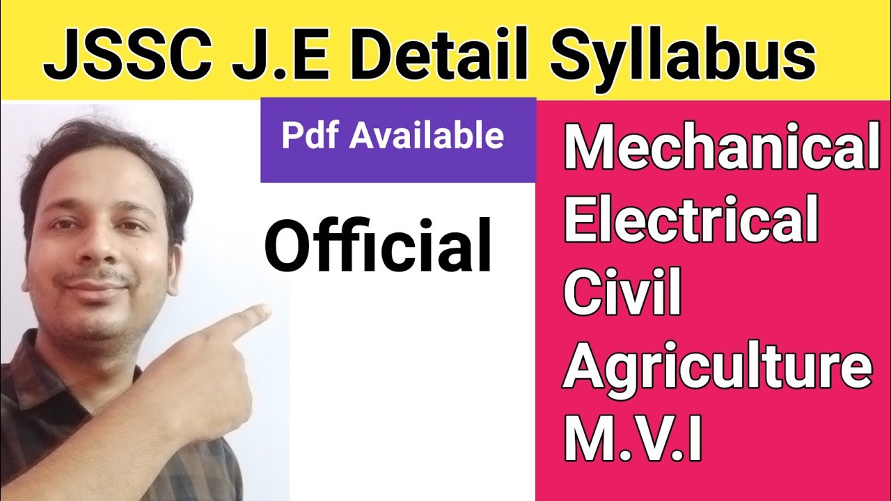 Jssc Je Syllabus 2021 | Jssc Je New syllabus 2021 | Jharkhand Ssc Je Syllabus pdf | JSSC Je Vacancy