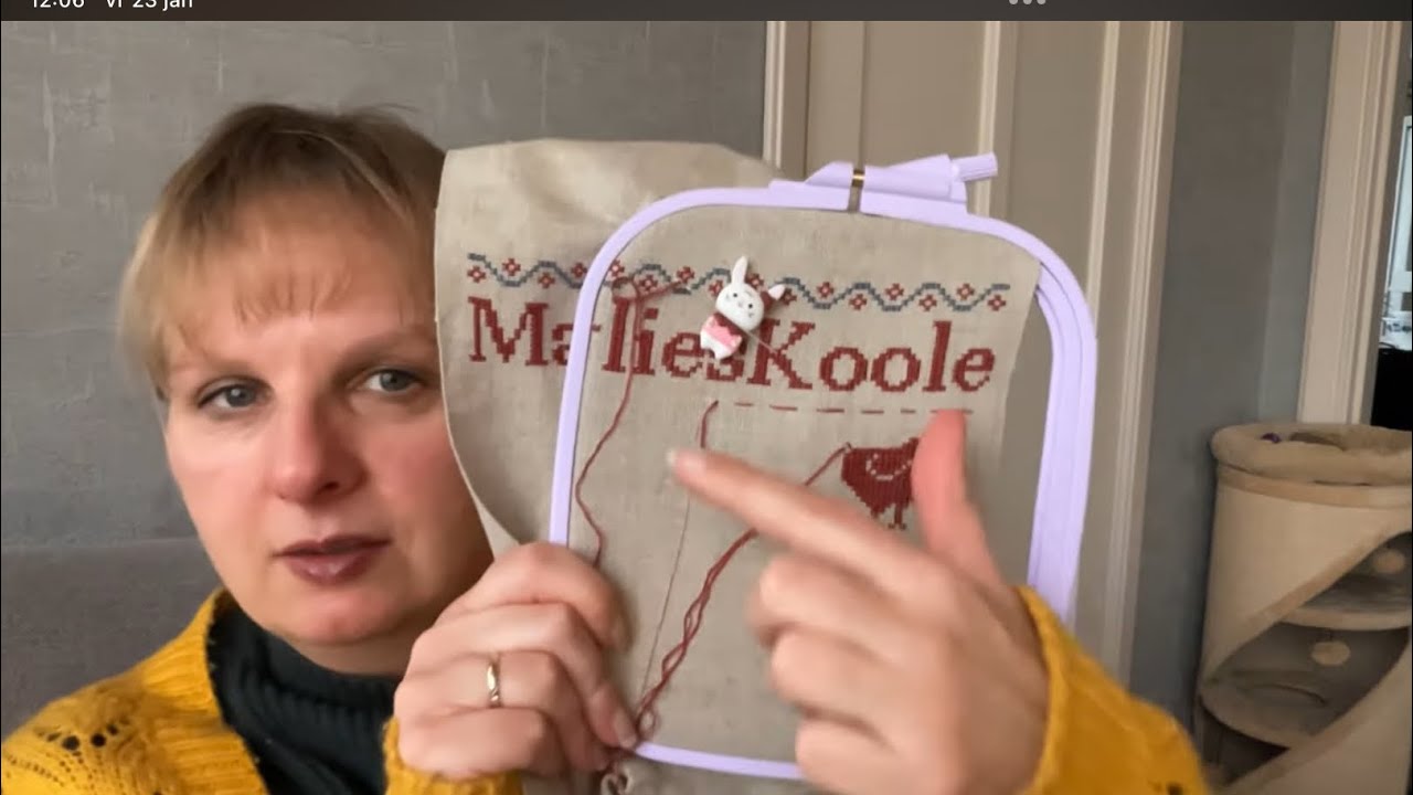 Update van de week 10 sok breien, nieuw borduurgaren, wandelen borduren en vuur